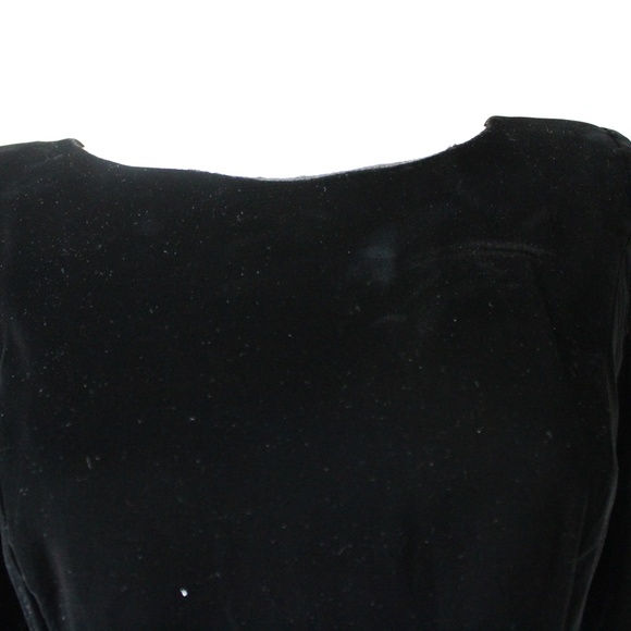 VINTAGE 1980s Victor Costa Velvet Gown | Rear Deep-v | Sequin Design - Size 8 - Picture 8 of 8